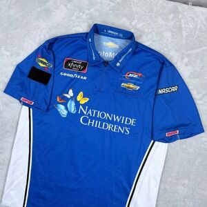 Simpson Racing JR Motorsports NASCAR Crew Shirt Men Large Blue Xfinity Chevrolet
